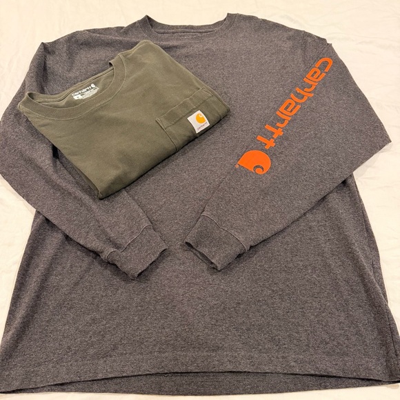 Carhartt Other - Carhartt Gray and Olive Men's Long Sleeve Shirts lot of 2 size Medium